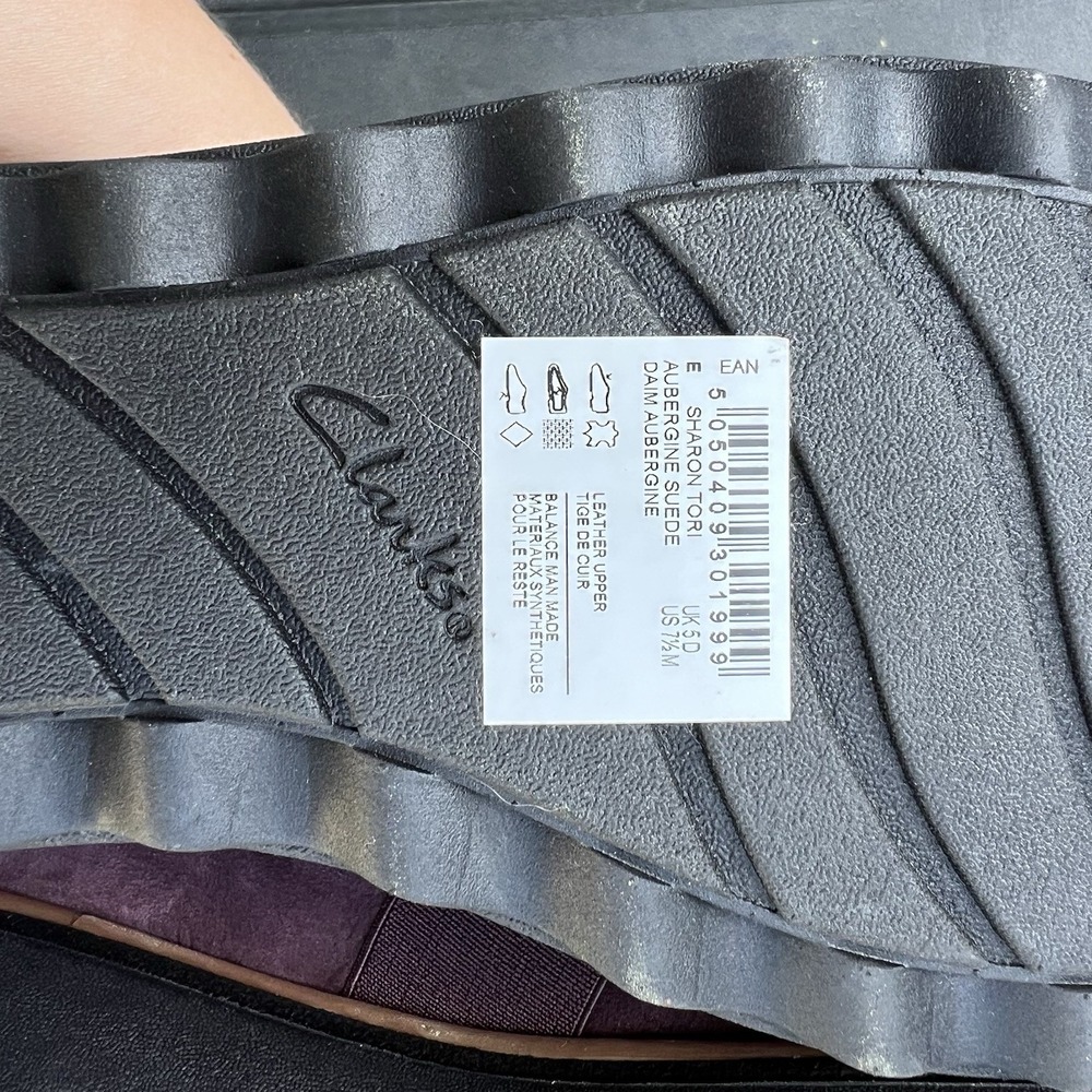 Clarks Collection Sharon Dolly Loafer Purple Suede Women's Size 7.5M Slip On NEW - Picture 7 of 9